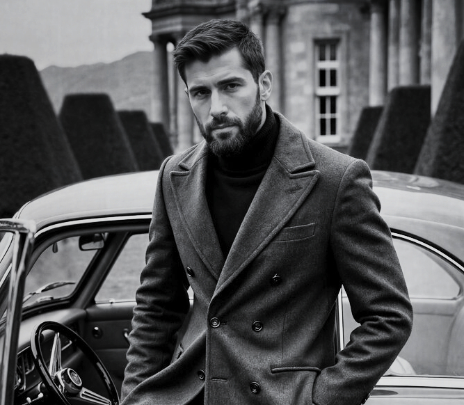 Homme élégant tendance barbe 2025